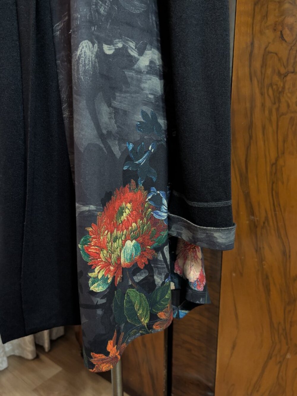 Soft Surroundings Open Front Floral Draped Cardigan Kimono Jacket L Boho - Picture 4 of 9